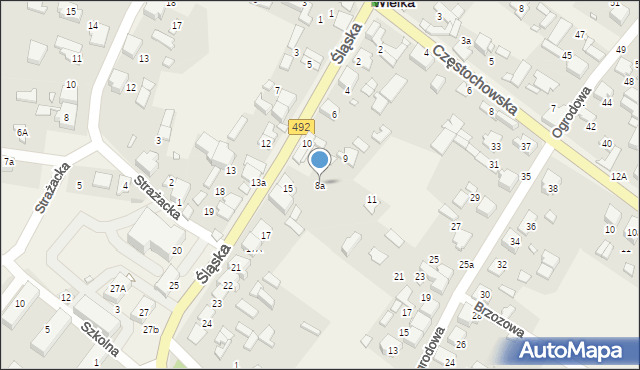 Wręczyca Wielka, Śląska, 8a, mapa Wręczyca Wielka