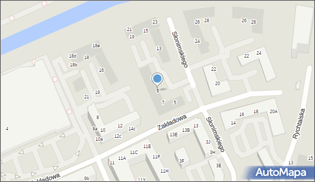 Wrocław, Słonimskiego Antoniego, 9, mapa Wrocławia