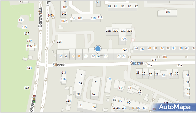 Wrocław, Śliczna, 14, mapa Wrocławia