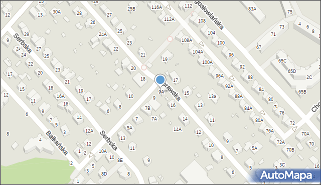 Wrocław, Słowacka, 9A, mapa Wrocławia