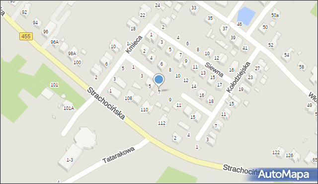 Wrocław, Słomiana, 7, mapa Wrocławia