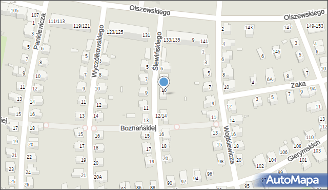 Wrocław, Ślewińskiego Władysława, 10A, mapa Wrocławia