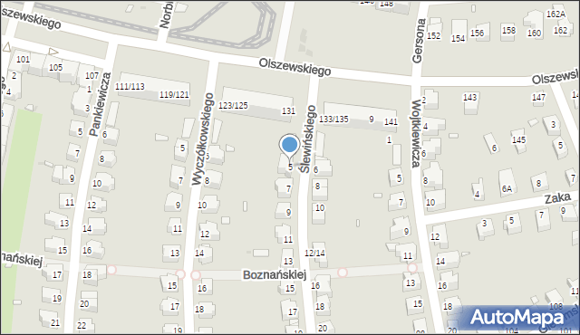 Wrocław, Ślewińskiego Władysława, 5, mapa Wrocławia