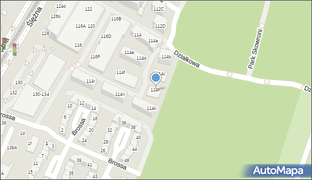 Wrocław, Ślężna, 114h, mapa Wrocławia