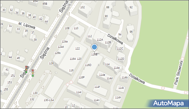 Wrocław, Ślężna, 116B, mapa Wrocławia