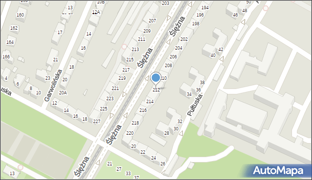 Wrocław, Ślężna, 212, mapa Wrocławia