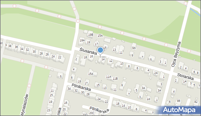 Wrocław, Ślusarska, 14A, mapa Wrocławia