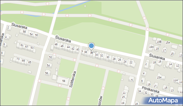 Wrocław, Ślusarska, 36, mapa Wrocławia