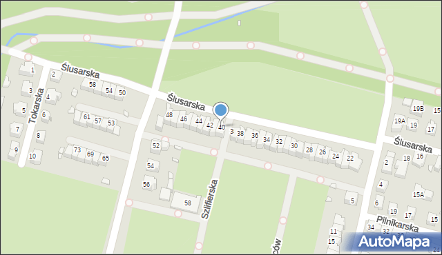 Wrocław, Ślusarska, 40, mapa Wrocławia