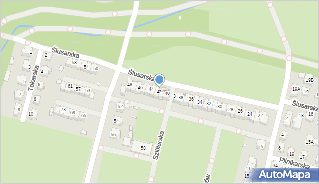 Wrocław, Ślusarska, 42, mapa Wrocławia