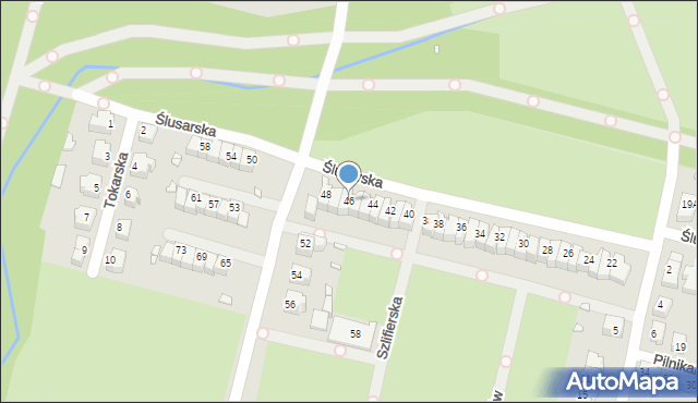 Wrocław, Ślusarska, 46, mapa Wrocławia