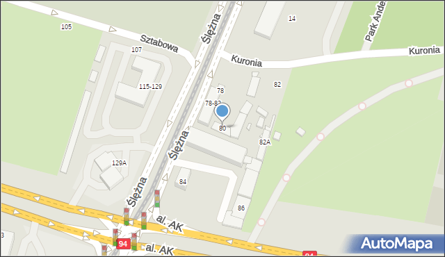 Wrocław, Ślężna, 80, mapa Wrocławia