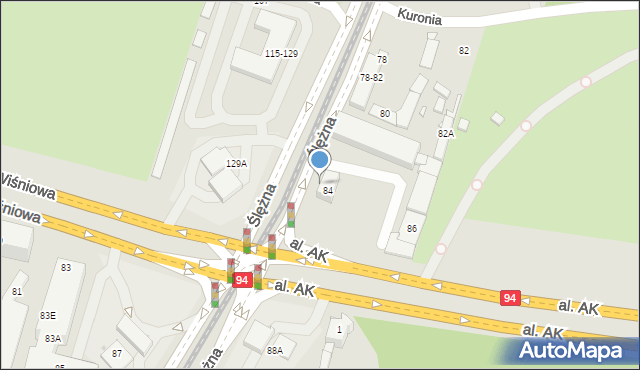 Wrocław, Ślężna, 84-86, mapa Wrocławia