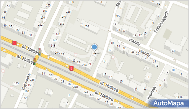 Wrocław, Słowicza, 17, mapa Wrocławia