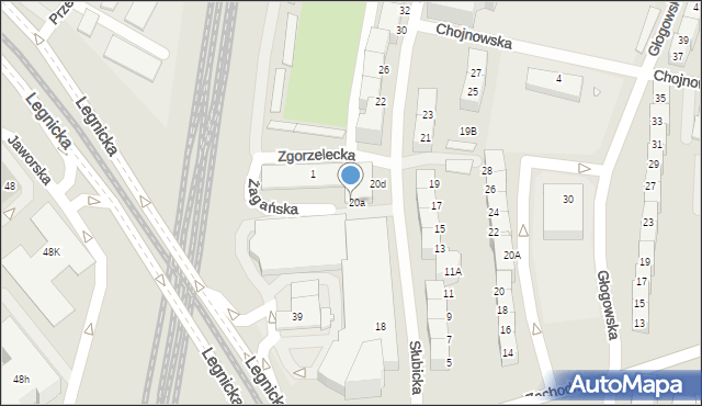 Wrocław, Słubicka, 20b, mapa Wrocławia