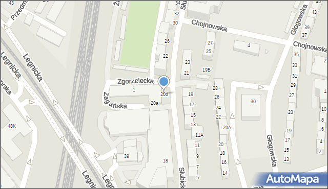 Wrocław, Słubicka, 20d, mapa Wrocławia