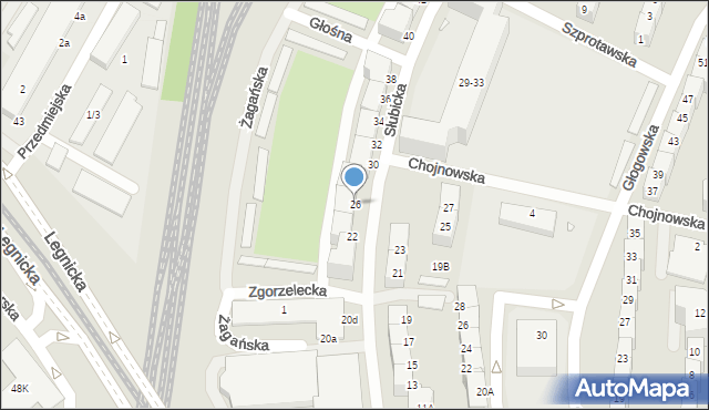 Wrocław, Słubicka, 26, mapa Wrocławia