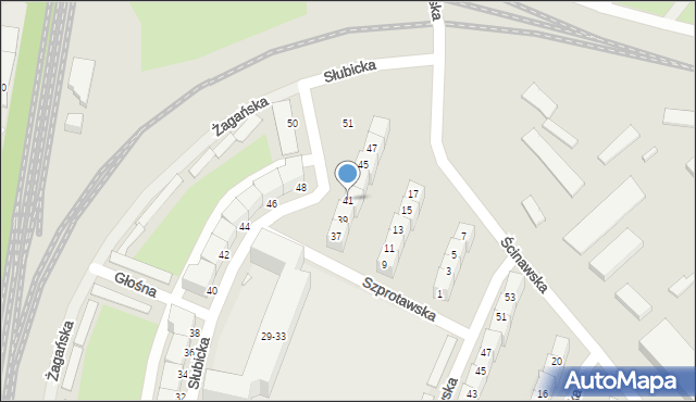 Wrocław, Słubicka, 41, mapa Wrocławia