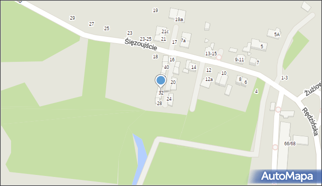 Wrocław, Ślęzoujście, 32, mapa Wrocławia