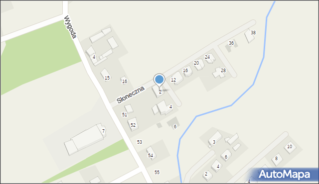 Wygoda, Słoneczna, 2, mapa Wygoda