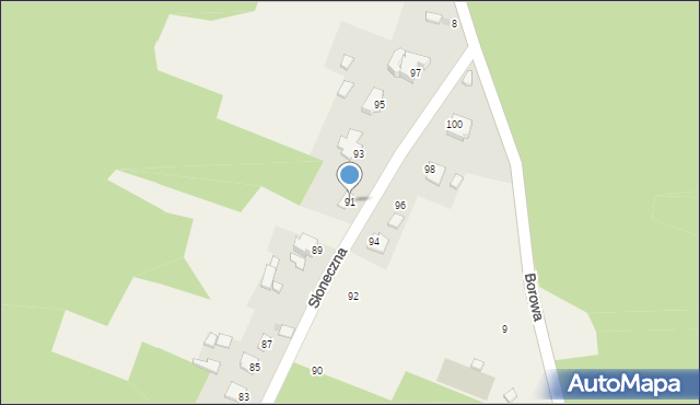 Wymysłów, Słoneczna, 91, mapa Wymysłów