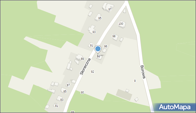 Wymysłów, Słoneczna, 94, mapa Wymysłów