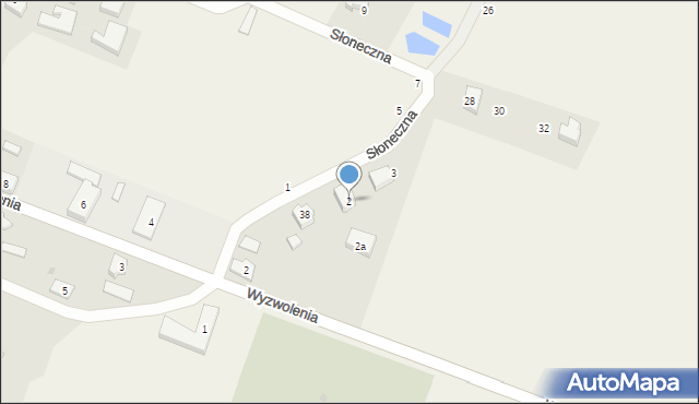 Wysin, Słoneczna, 2, mapa Wysin