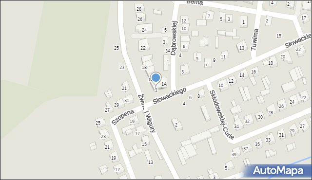 Wysokie Mazowieckie, Słowackiego Juliusza, 1, mapa Wysokie Mazowieckie