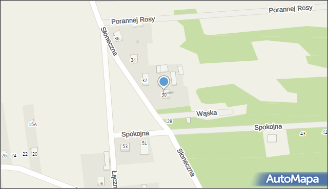 Wysychy, Słoneczna, 30, mapa Wysychy