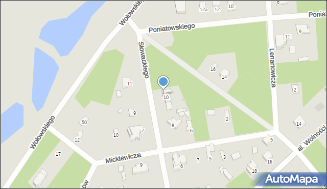 Wyszków, Słowackiego Juliusza, 10a, mapa Wyszków
