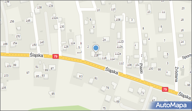 Zabierzów, Śląska, 118, mapa Zabierzów