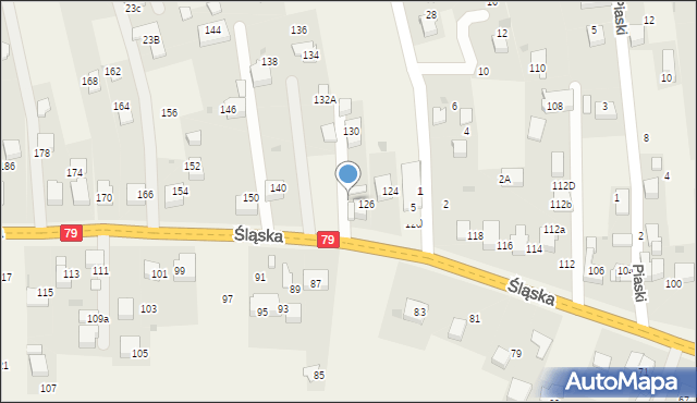 Zabierzów, Śląska, 128, mapa Zabierzów