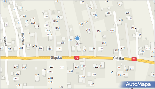 Zabierzów, Śląska, 174, mapa Zabierzów