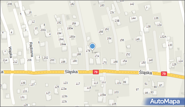 Zabierzów, Śląska, 176, mapa Zabierzów