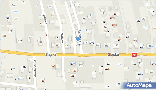 Zabierzów, Śląska, 206, mapa Zabierzów