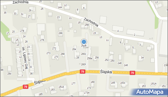 Zabierzów, Śląska, 260b, mapa Zabierzów