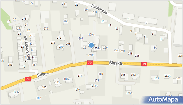 Zabierzów, Śląska, 260e, mapa Zabierzów