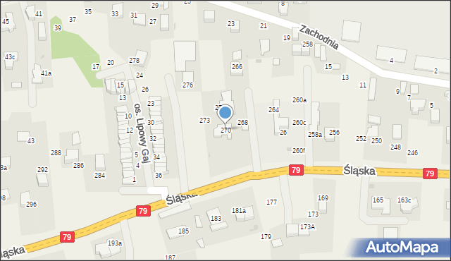 Zabierzów, Śląska, 270, mapa Zabierzów