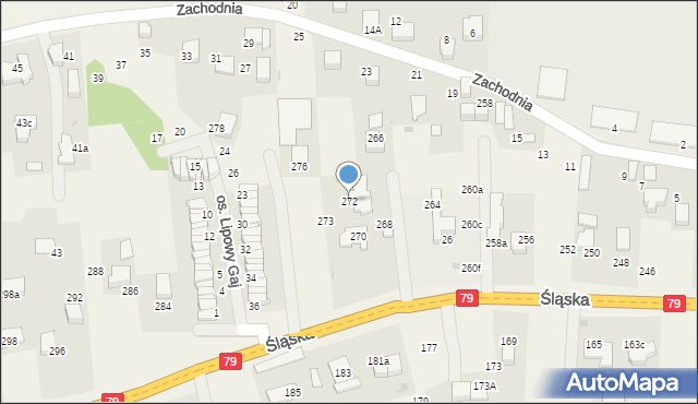 Zabierzów, Śląska, 272, mapa Zabierzów