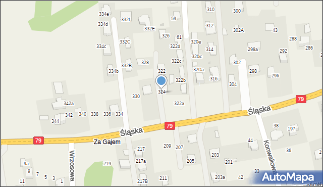 Zabierzów, Śląska, 324, mapa Zabierzów