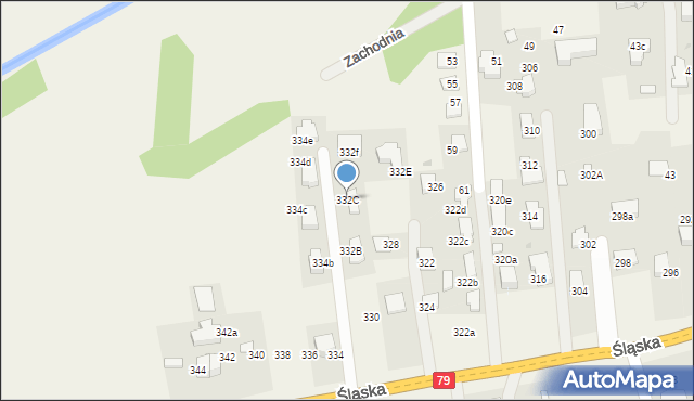 Zabierzów, Śląska, 332C, mapa Zabierzów