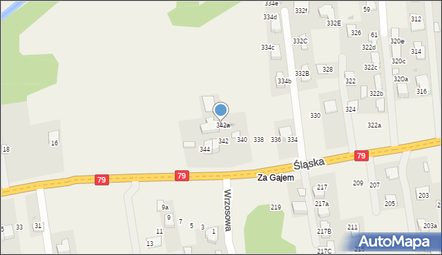 Zabierzów, Śląska, 346, mapa Zabierzów