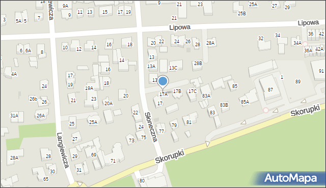 Ząbki, Słoneczna, 17A, mapa Ząbki