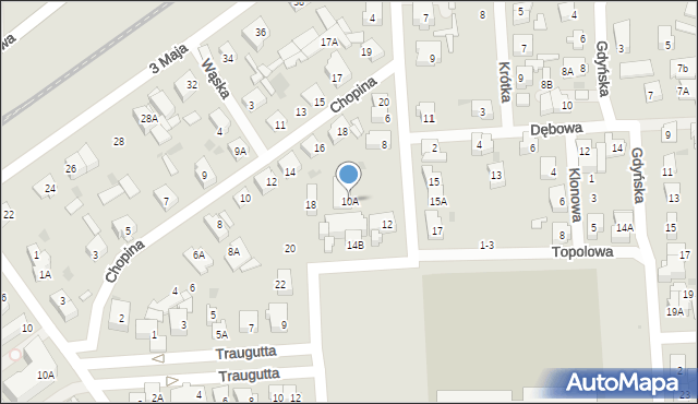 Ząbki, Słowackiego Juliusza, 10A, mapa Ząbki