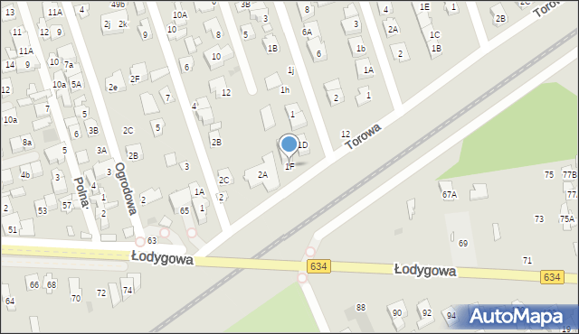 Ząbki, Słowiańska, 1F, mapa Ząbki