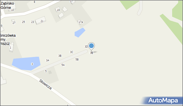 Ząbrsko Górne, Słowicza, 3E, mapa Ząbrsko Górne