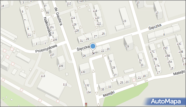 Zabrze, Ślęczka Pawła, 24, mapa Zabrza