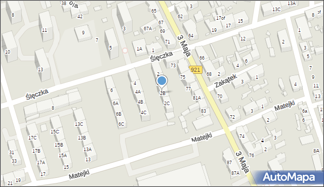 Zabrze, Ślęczka Pawła, 2B, mapa Zabrza