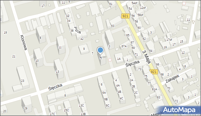 Zabrze, Ślęczka Pawła, 5, mapa Zabrza