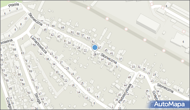 Zabrze, Słoneczna, 18, mapa Zabrza